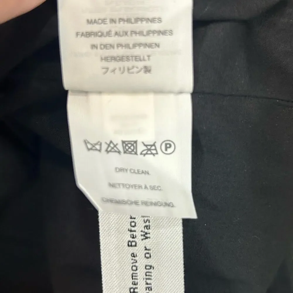 J.Crew Irish Linen Sheath Dress Black Draped Knot Work Cocktail Size 6